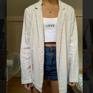 Striped casual blazer
